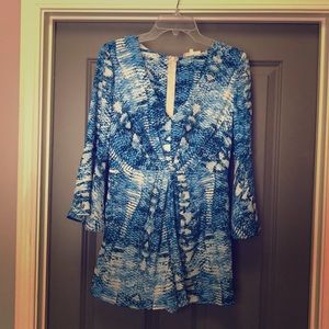 Blue Snakeskin Long-Sleeved Romper